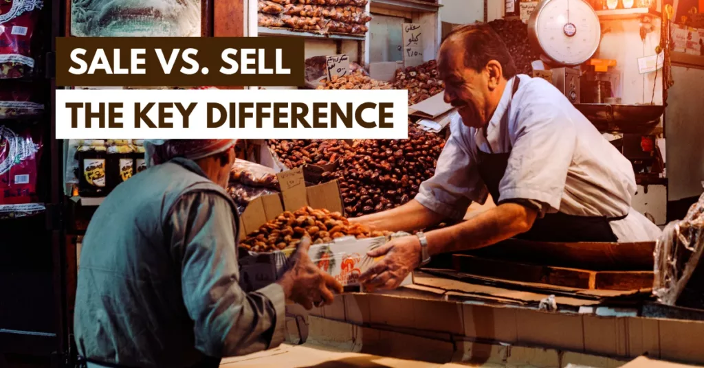 selling vs saleing, sale vs sell